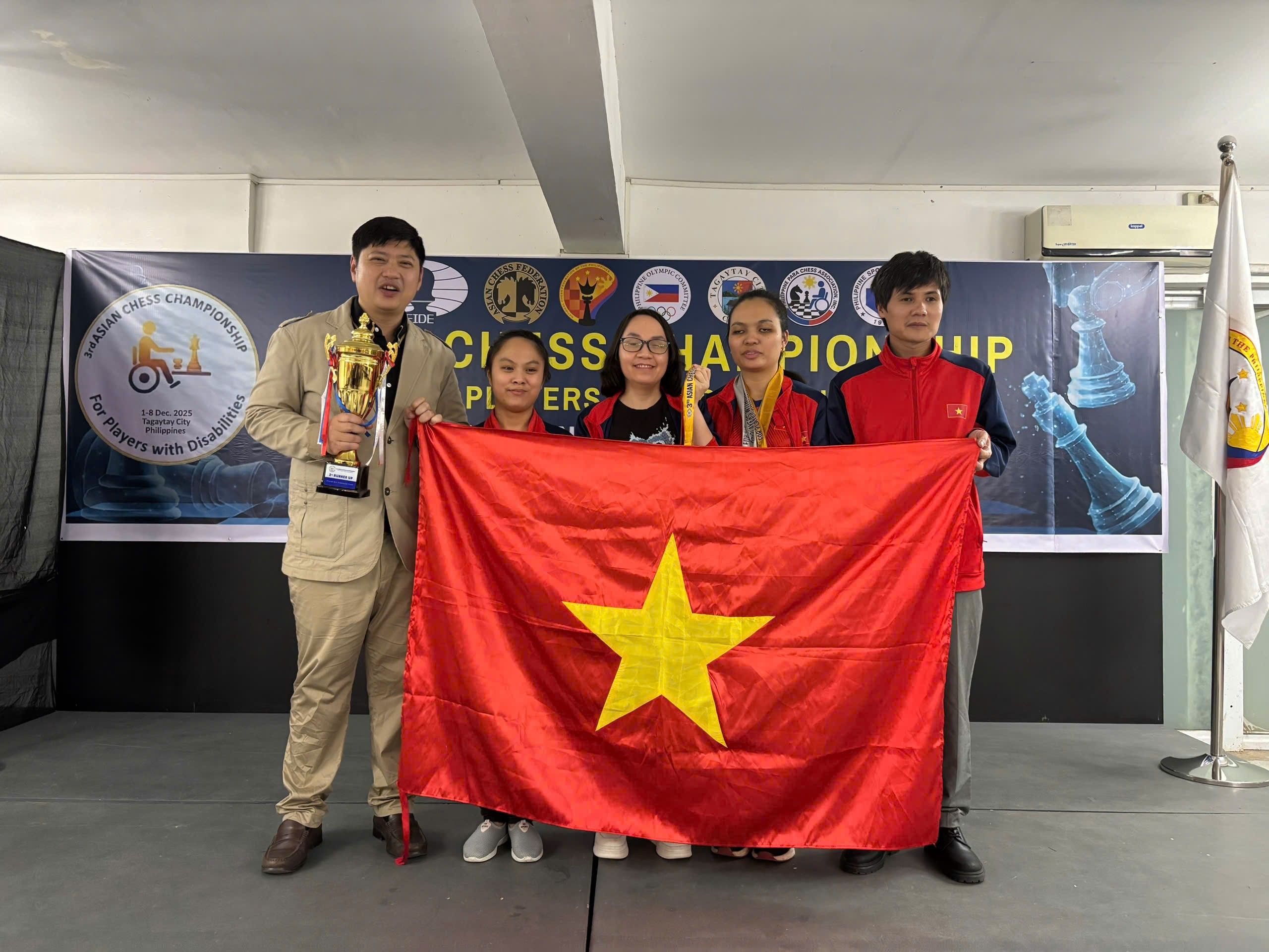 Việt Nam xếp hạng ba toàn đoàn tại Giải vô địch cờ Vua Người khuyết tật châu Á lần thứ 3