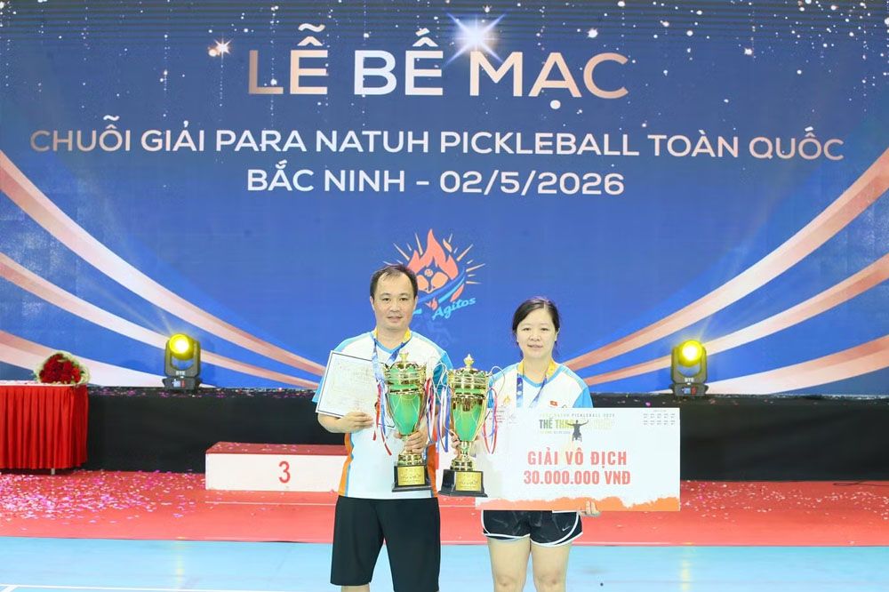 Vận động viên Hoàng Văn Được tỏa sáng tại giải Para Natuh Pickleball Bắc Ninh 2026