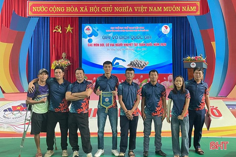 Hà Tĩnh xếp thứ tư toàn đoàn tại Giải vô địch quốc gia các môn Bơi, Cờ vua Người khuyết tật năm 2026